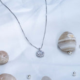 Silver Round Shape Pendant With Chain